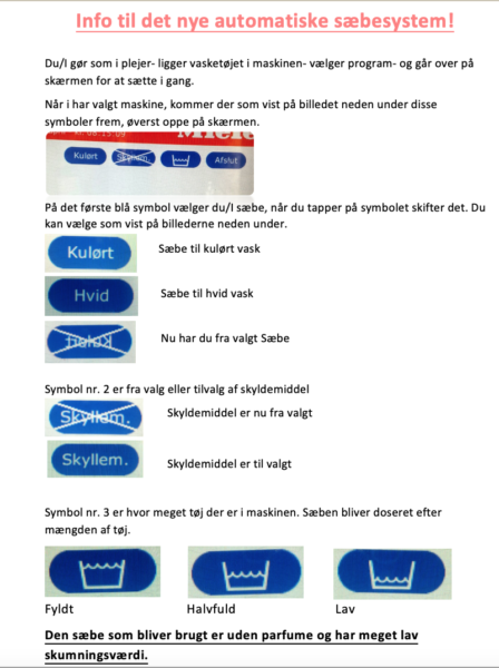 sæbesystem i vaskerierne